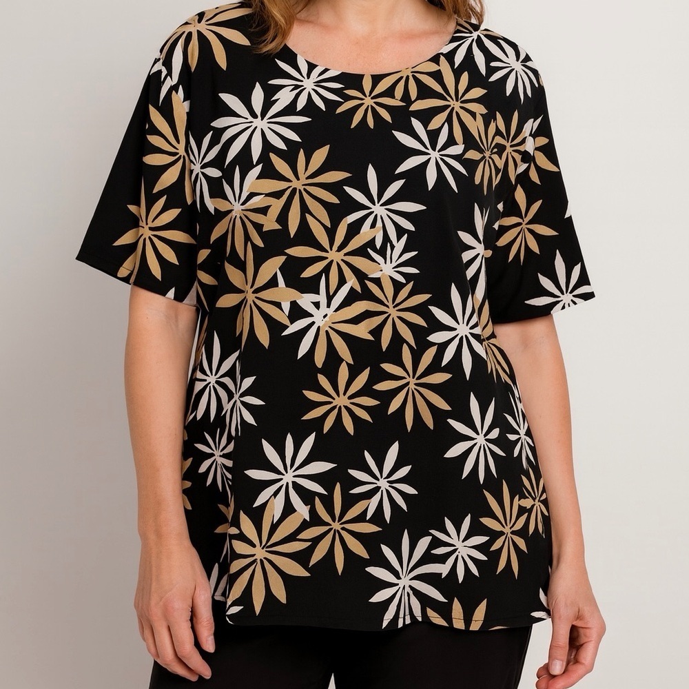 Floral Black and Gold Women’s Blouse